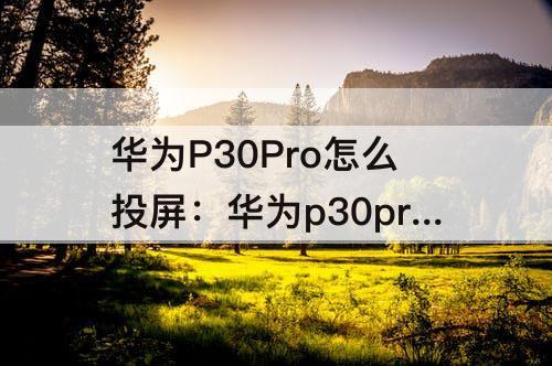 华为P30Pro怎么投屏：华为p30pro怎么投屏到投影仪