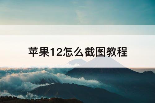 苹果12怎么截图教程