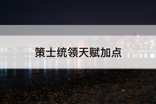 策士统领天赋加点