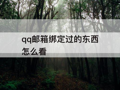 qq邮箱绑定过的东西怎么看