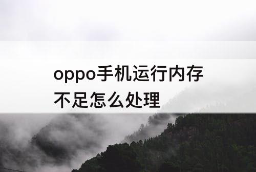 oppo手机运行内存不足怎么处理