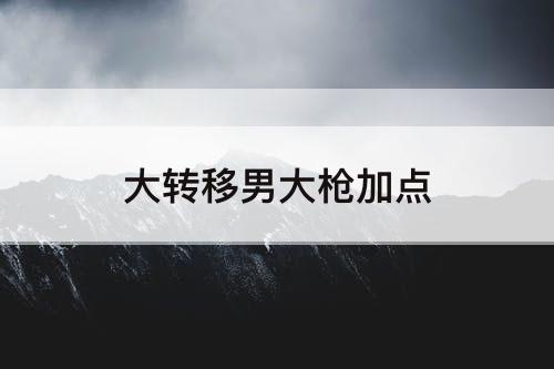 大转移男大枪加点