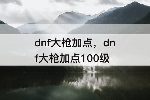 dnf大枪加点，dnf大枪加点100级