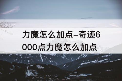 力魔怎么加点-奇迹6000点力魔怎么加点