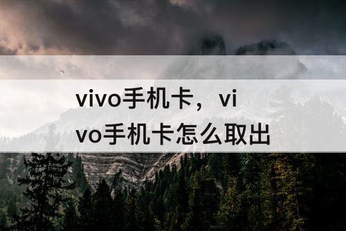 vivo手机卡，vivo手机卡怎么取出