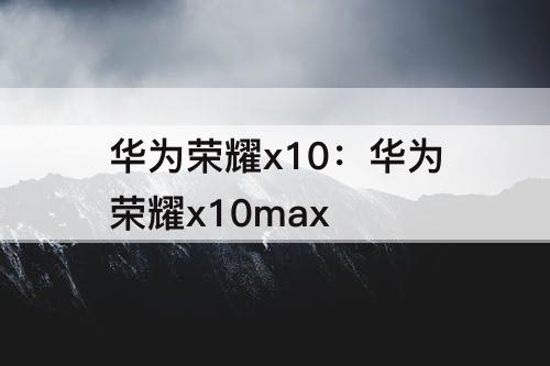 华为荣耀x10：华为荣耀x10max