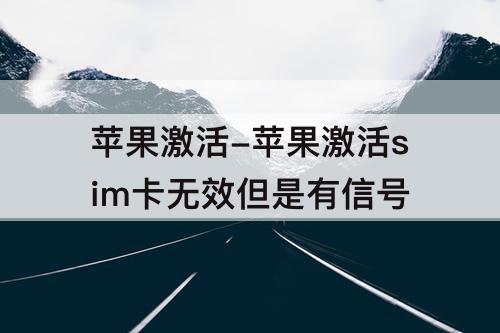 苹果激活-苹果激活sim卡无效但是有信号
