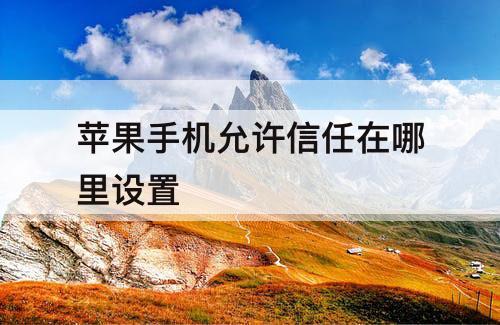 苹果手机允许信任在哪里设置