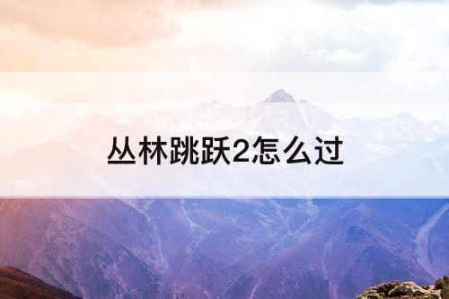 丛林跳跃2怎么过