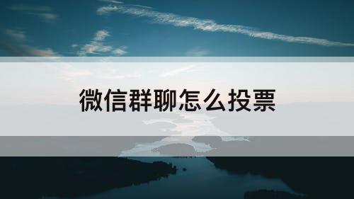 微信群聊怎么投票