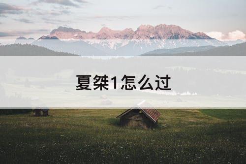 夏桀1怎么过