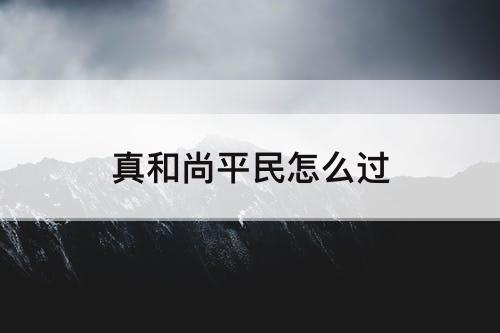 真和尚平民怎么过