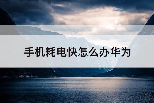 手机耗电快怎么办华为