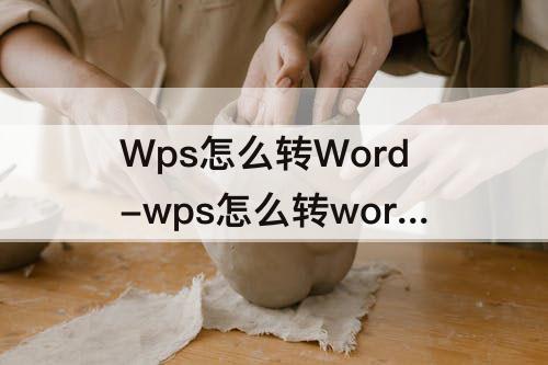 Wps怎么转Word-wps怎么转word文档格式