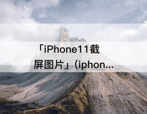 「iPhone11截屏图片」(iphone11截屏图片如何手签)