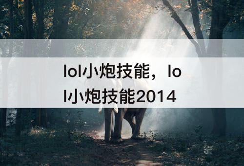 lol小炮技能，lol小炮技能2014