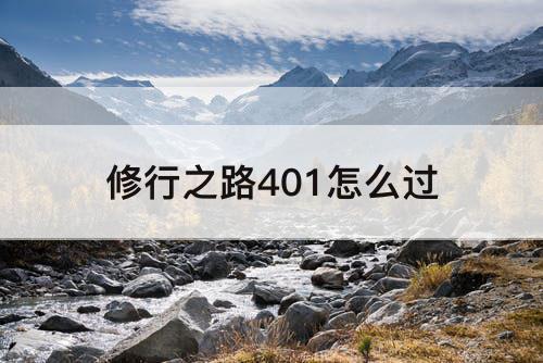 修行之路401怎么过