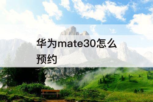 华为mate30怎么预约