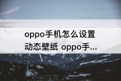 oppo手机怎么设置动态壁纸 oppo手机怎么设置动态壁纸锁屏抖音