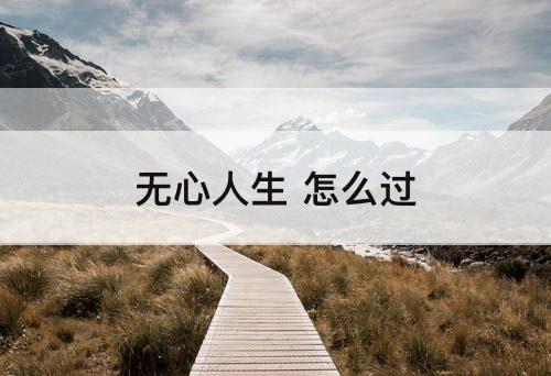无心人生 怎么过