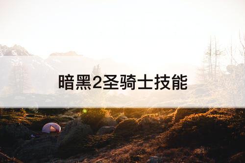 暗黑2圣骑士技能