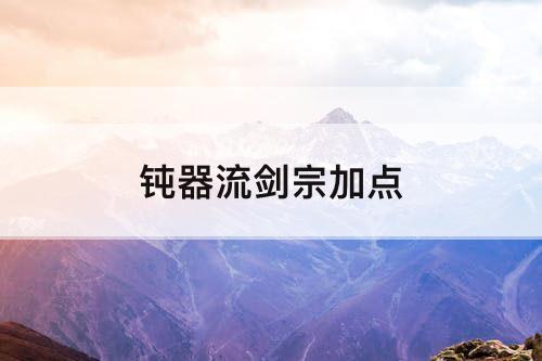 钝器流剑宗加点