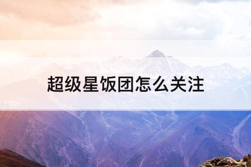 超级星饭团怎么关注