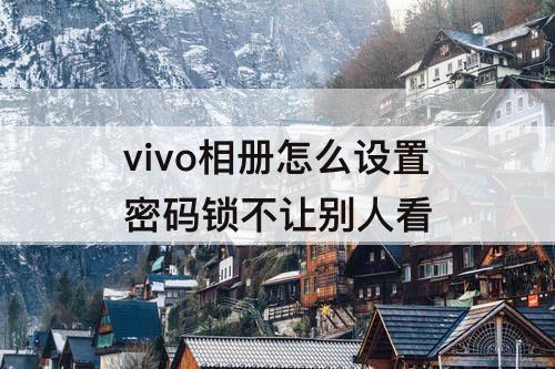 vivo相册怎么设置密码锁不让别人看