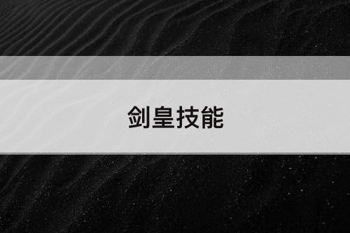 剑皇技能