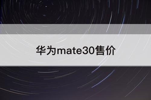 华为mate30售价
