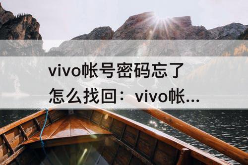 vivo帐号密码忘了怎么找回：vivo帐号密码忘了怎么找回密码