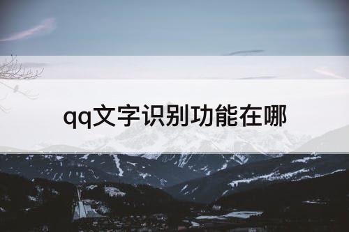 qq文字识别功能在哪