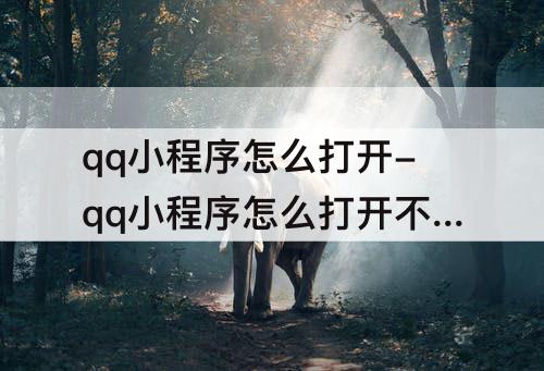 qq小程序怎么打开-qq小程序怎么打开不了