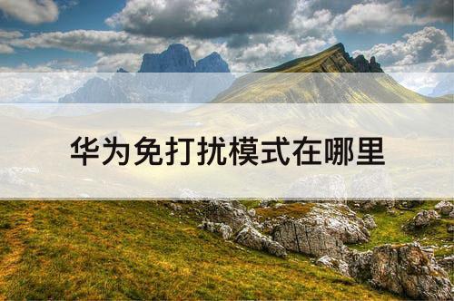华为免打扰模式在哪里