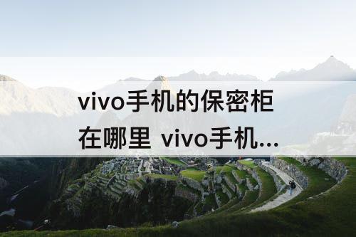 vivo手机的保密柜在哪里 vivo手机的保密柜在哪里可以找到