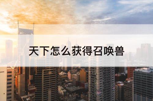 天下怎么获得召唤兽