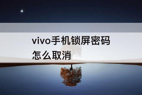 vivo手机锁屏密码怎么取消