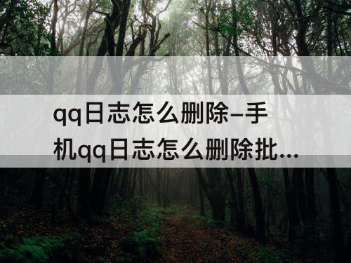 qq日志怎么删除-手机qq日志怎么删除批量