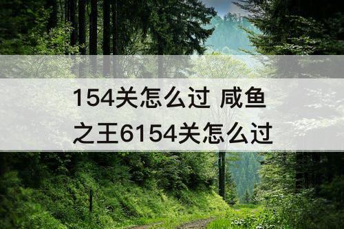 154关怎么过 咸鱼之王6154关怎么过