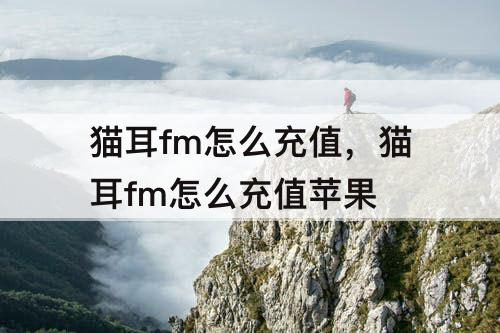 猫耳fm怎么充值，猫耳fm怎么充值苹果