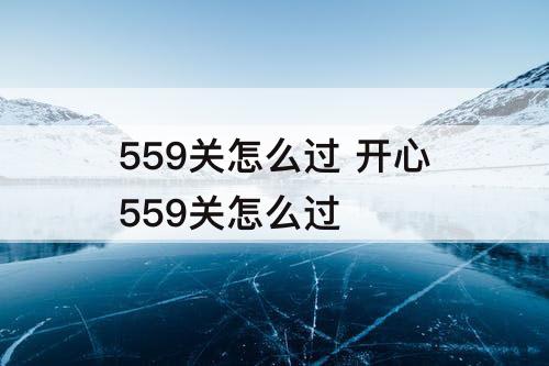 559关怎么过 开心559关怎么过
