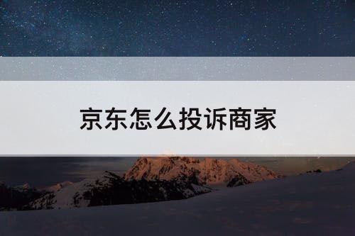 京东怎么投诉商家