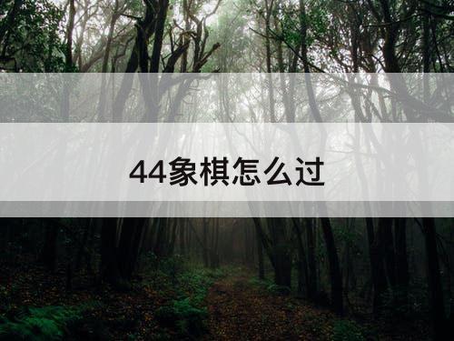 44象棋怎么过