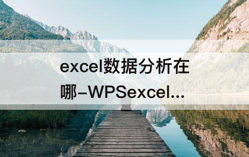 excel数据分析在哪-WPSexcel数据分析在哪里