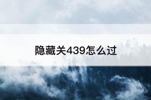 隐藏关439怎么过