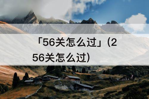 「56关怎么过」(256关怎么过)