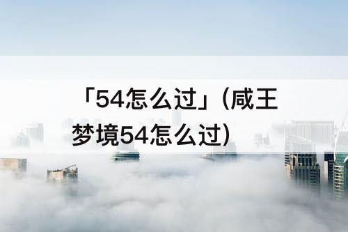 「54怎么过」(咸王梦境54怎么过)