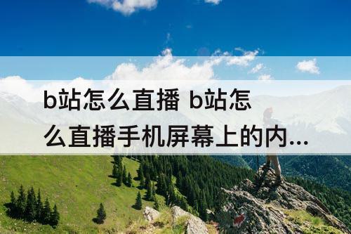 b站怎么直播 b站怎么直播手机屏幕上的内容