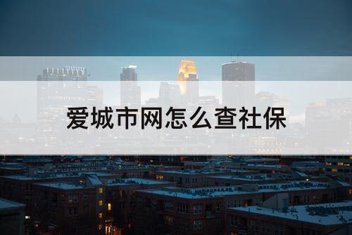 爱城市网怎么查社保