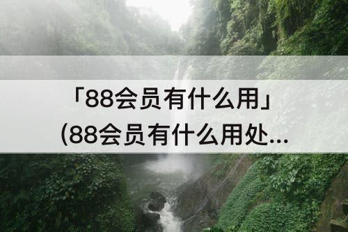 「88会员有什么用」(88会员有什么用处)